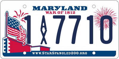 MD license plate 1AX7710
