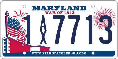 MD license plate 1AX7713