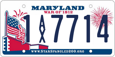 MD license plate 1AX7714