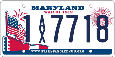 MD license plate 1AX7718