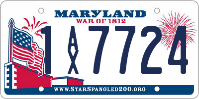 MD license plate 1AX7724