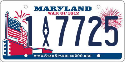 MD license plate 1AX7725