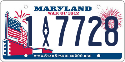 MD license plate 1AX7728