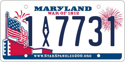 MD license plate 1AX7731