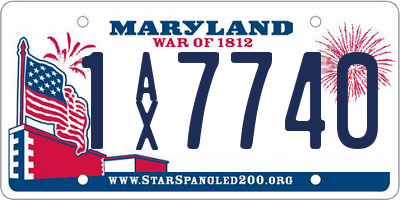 MD license plate 1AX7740