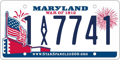 MD license plate 1AX7741