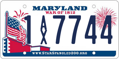 MD license plate 1AX7744