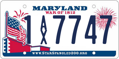 MD license plate 1AX7747