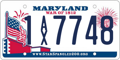 MD license plate 1AX7748