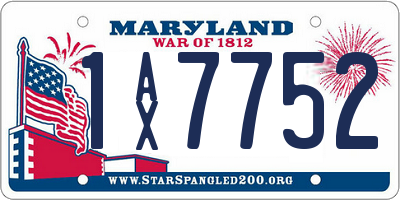 MD license plate 1AX7752
