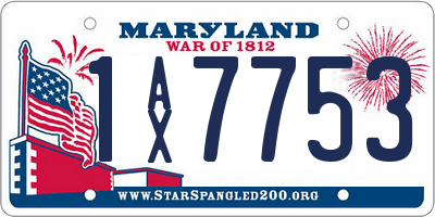 MD license plate 1AX7753