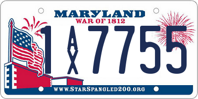MD license plate 1AX7755
