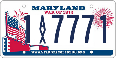 MD license plate 1AX7771