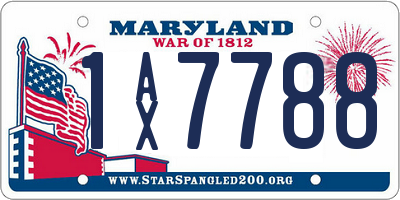 MD license plate 1AX7788