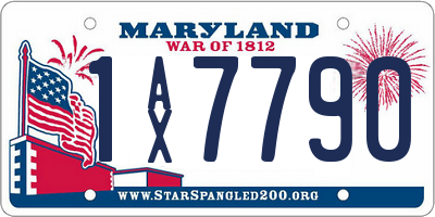 MD license plate 1AX7790