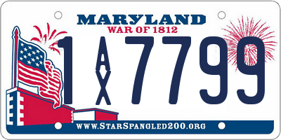 MD license plate 1AX7799