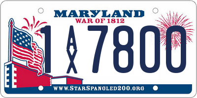 MD license plate 1AX7800