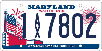 MD license plate 1AX7802