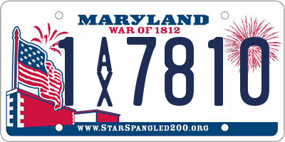 MD license plate 1AX7810