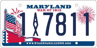 MD license plate 1AX7811