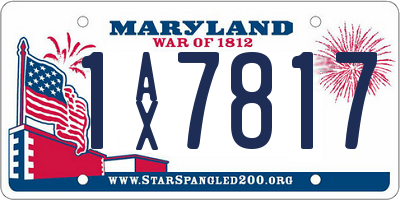 MD license plate 1AX7817