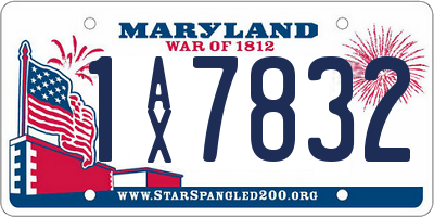 MD license plate 1AX7832