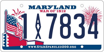 MD license plate 1AX7834