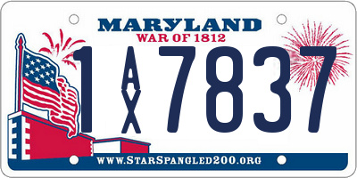 MD license plate 1AX7837