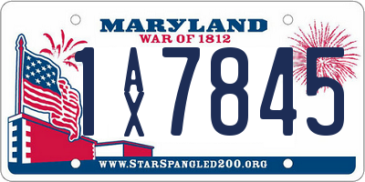 MD license plate 1AX7845