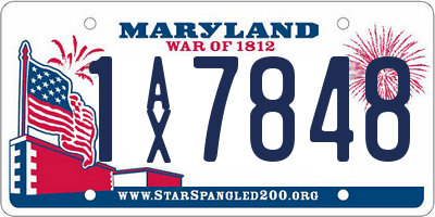 MD license plate 1AX7848