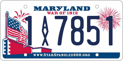 MD license plate 1AX7851