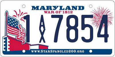 MD license plate 1AX7854