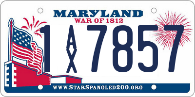 MD license plate 1AX7857