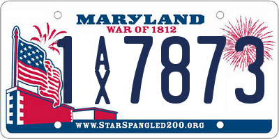 MD license plate 1AX7873