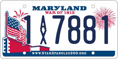 MD license plate 1AX7881