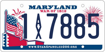 MD license plate 1AX7885