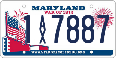 MD license plate 1AX7887