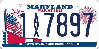 MD license plate 1AX7897