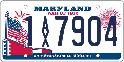 MD license plate 1AX7904