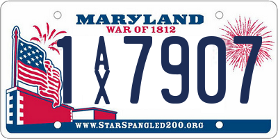 MD license plate 1AX7907