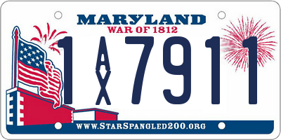 MD license plate 1AX7911