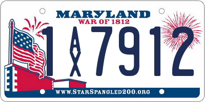 MD license plate 1AX7912