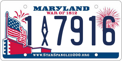 MD license plate 1AX7916