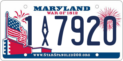 MD license plate 1AX7920