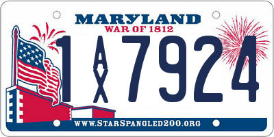 MD license plate 1AX7924