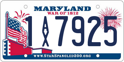 MD license plate 1AX7925