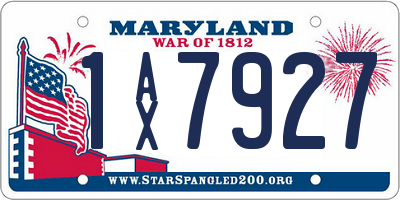 MD license plate 1AX7927