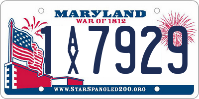 MD license plate 1AX7929