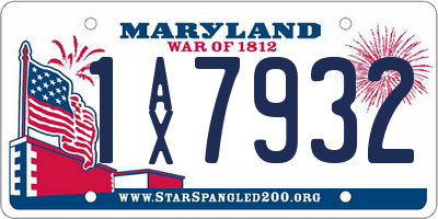 MD license plate 1AX7932
