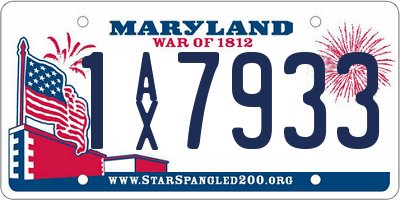 MD license plate 1AX7933